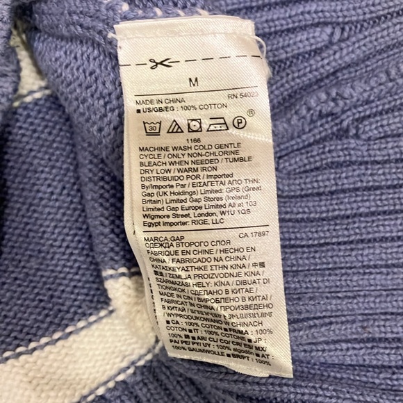 GAP 100% cotton striped sweater Medium - Picture 3 of 3